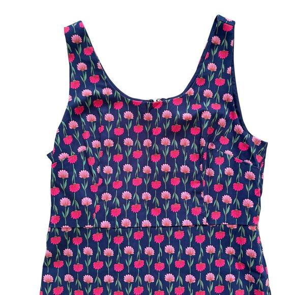 J. Crew Sheath Dress Women's Size 10 Navy Pink Floral Tailored Mini 1259 - Picture 5 of 16